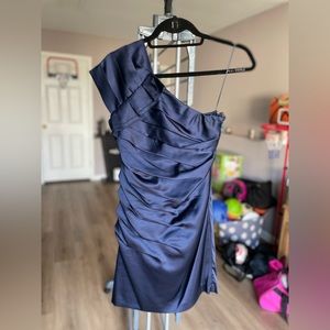 Navy Express asymmetrical mini cocktail dress - size 4